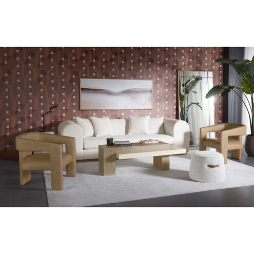 Cobourg Ludlow Sesame Leather Lounge Chair